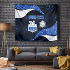 Personalized North Melbourne Football Tapestry Easter Egg Pattern Blue White Tribal Dot Art Style