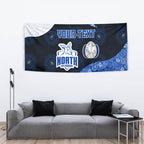 Personalized North Melbourne Football Tapestry Easter Egg Pattern Blue White Tribal Dot Art Style
