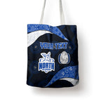 Personalized North Melbourne Football Tote Bag Easter Egg Pattern Blue White Tribal Dot Art Style