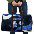 Personalized North Melbourne Football Travel Bag Easter Egg Pattern Blue White Tribal Dot Art Style