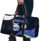 Personalized North Melbourne Football Travel Bag Easter Egg Pattern Blue White Tribal Dot Art Style