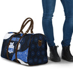 Personalized North Melbourne Football Travel Bag Easter Egg Pattern Blue White Tribal Dot Art Style