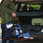 Personalized North Melbourne Football Travel Bag Easter Egg Pattern Blue White Tribal Dot Art Style