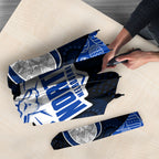 Personalized North Melbourne Football Umbrella Easter Egg Pattern Blue White Tribal Dot Art Style