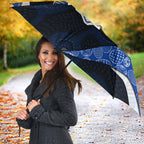 Personalized North Melbourne Football Umbrella Easter Egg Pattern Blue White Tribal Dot Art Style
