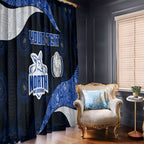 Personalized North Melbourne Football Window Curtain Easter Egg Pattern Blue White Tribal Dot Art Style