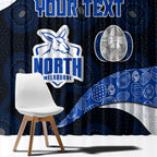 Personalized North Melbourne Football Window Curtain Easter Egg Pattern Blue White Tribal Dot Art Style