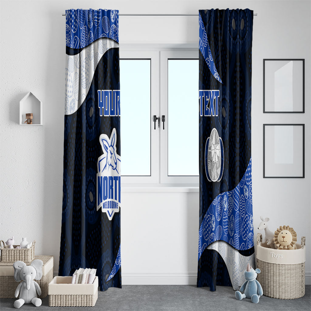 Personalized North Melbourne Football Window Curtain Easter Egg Pattern Blue White Tribal Dot Art Style