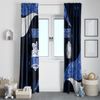 Personalized North Melbourne Football Window Curtain Easter Egg Pattern Blue White Tribal Dot Art Style
