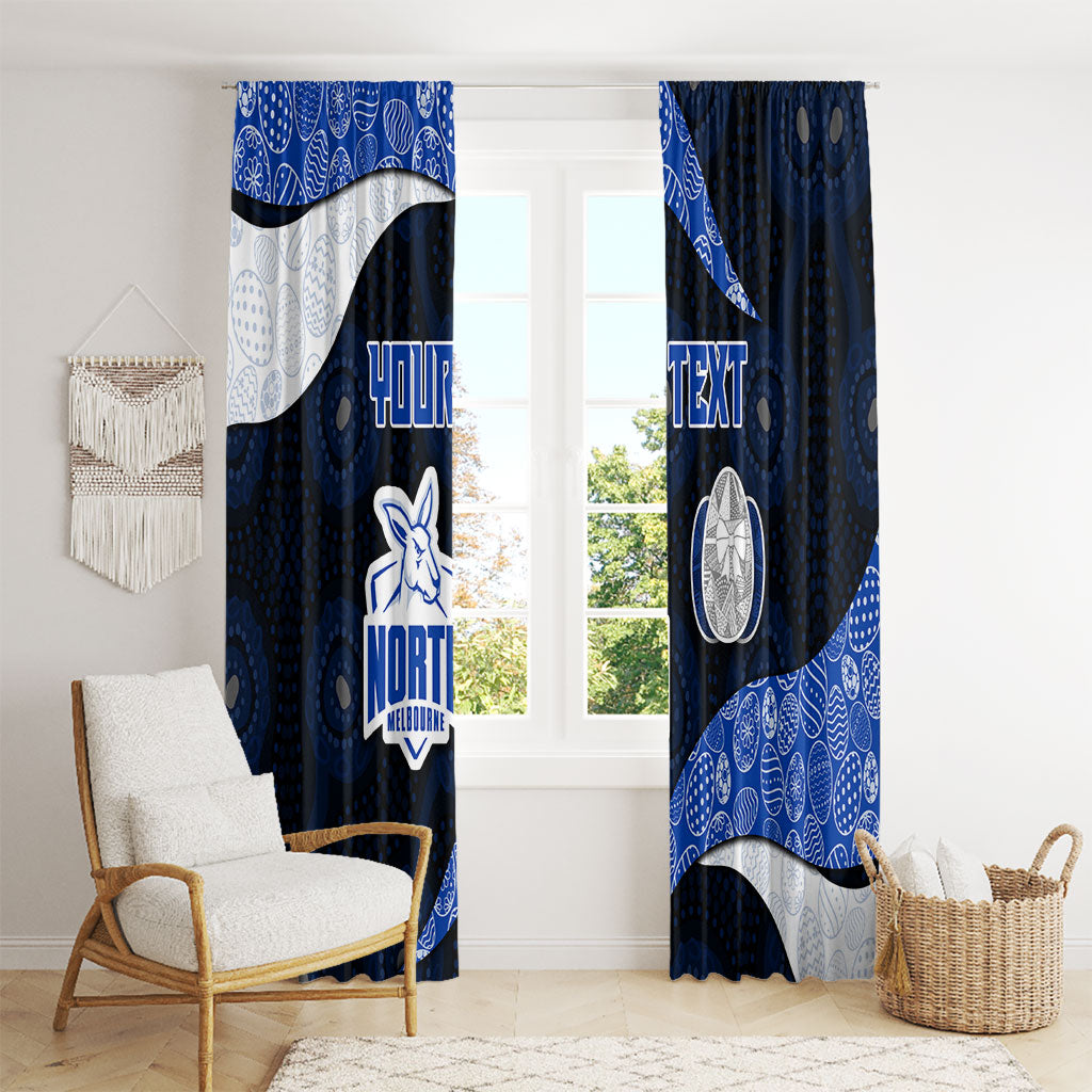 Personalized North Melbourne Football Window Curtain Easter Egg Pattern Blue White Tribal Dot Art Style