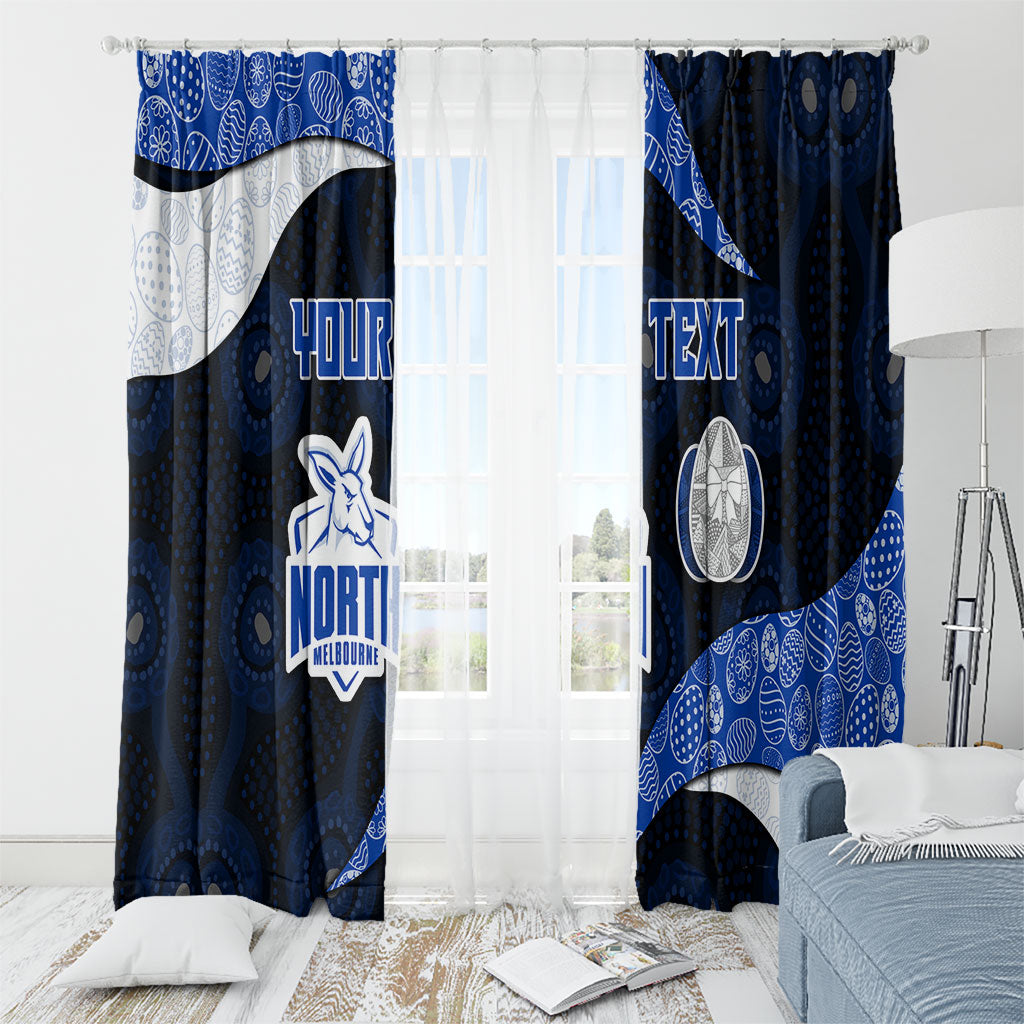 Personalized North Melbourne Football Window Curtain Easter Egg Pattern Blue White Tribal Dot Art Style