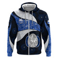 Personalized North Melbourne Football Zip Hoodie Easter Egg Pattern Blue White Tribal Dot Art Style