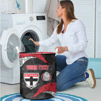 Personalized St Kilda Football Laundry Basket Easter Egg Pattern Red Black White Tribal Dot Style