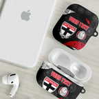 Personalized St Kilda Football AirPods Case Easter Egg Pattern Red Black White Tribal Dot Style