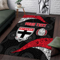 Personalized St Kilda Football Area Rug Easter Egg Pattern Red Black White Tribal Dot Style