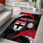 Personalized St Kilda Football Area Rug Easter Egg Pattern Red Black White Tribal Dot Style