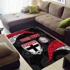 Personalized St Kilda Football Area Rug Easter Egg Pattern Red Black White Tribal Dot Style