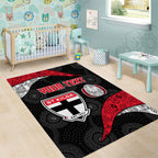 Personalized St Kilda Football Area Rug Easter Egg Pattern Red Black White Tribal Dot Style