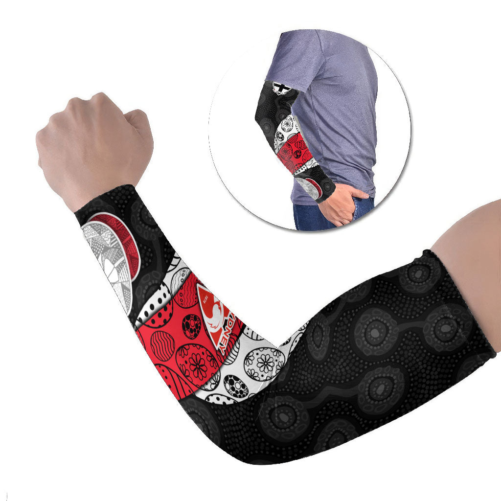 Personalized St Kilda Football Arm Sleeves Easter Egg Pattern Red Black White Tribal Dot Style