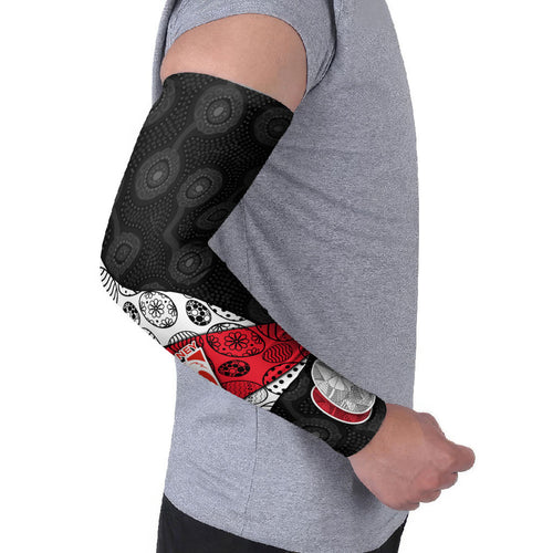 Personalized St Kilda Football Arm Sleeves Easter Egg Pattern Red Black White Tribal Dot Style