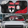 Personalized St Kilda Football Auto Sun Shade Easter Egg Pattern Red Black White Tribal Dot Style