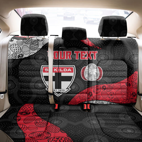 Personalized St Kilda Football Back Car Seat Cover Easter Egg Pattern Red Black White Tribal Dot Style