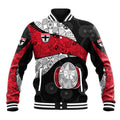 Personalized St Kilda Football Baseball Jacket Easter Egg Pattern Red Black White Tribal Dot Style