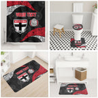Personalized St Kilda Football Bathroom Set Easter Egg Pattern Red Black White Tribal Dot Style