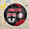Personalized St Kilda Football Beach Blanket Easter Egg Pattern Red Black White Tribal Dot Style
