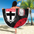 Personalized St Kilda Football Beach Blanket Easter Egg Pattern Red Black White Tribal Dot Style