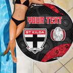Personalized St Kilda Football Beach Blanket Easter Egg Pattern Red Black White Tribal Dot Style