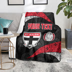 Personalized St Kilda Football Blanket Easter Egg Pattern Red Black White Tribal Dot Style