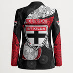 Personalized St Kilda Football Blazer Easter Egg Pattern Red Black White Tribal Dot Style
