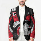 Personalized St Kilda Football Blazer Easter Egg Pattern Red Black White Tribal Dot Style