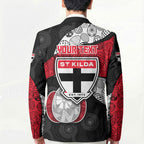 Personalized St Kilda Football Blazer Easter Egg Pattern Red Black White Tribal Dot Style