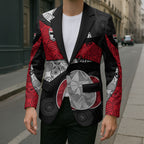 Personalized St Kilda Football Blazer Easter Egg Pattern Red Black White Tribal Dot Style