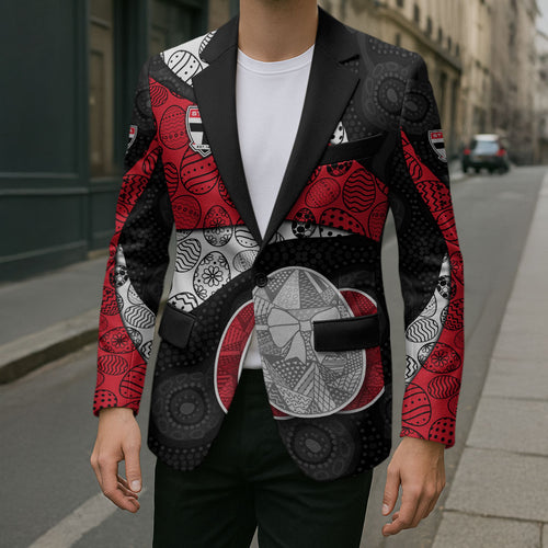 Personalized St Kilda Football Blazer Easter Egg Pattern Red Black White Tribal Dot Style