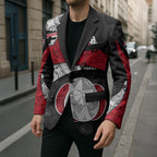 Personalized St Kilda Football Blazer Easter Egg Pattern Red Black White Tribal Dot Style
