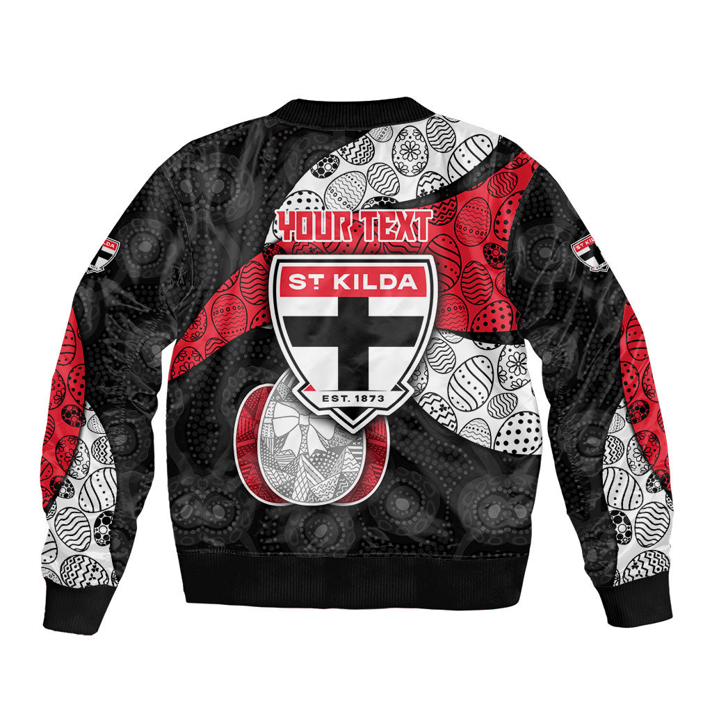 Personalized St Kilda Football Bomber Jacket Easter Egg Pattern Red Black White Tribal Dot Style