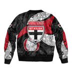 Personalized St Kilda Football Bomber Jacket Easter Egg Pattern Red Black White Tribal Dot Style