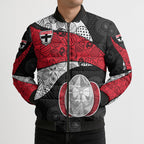 Personalized St Kilda Football Bomber Puffer Jacket Easter Egg Pattern Red Black White Tribal Dot Style