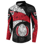 Personalized St Kilda Football Button Sweatshirt Easter Egg Pattern Red Black White Tribal Dot Style