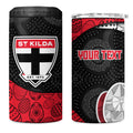Personalized St Kilda Football 4 in 1 Can Cooler Tumbler Easter Egg Pattern Red Black White Tribal Dot Style