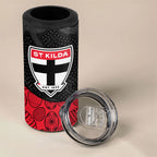 Personalized St Kilda Football 4 in 1 Can Cooler Tumbler Easter Egg Pattern Red Black White Tribal Dot Style