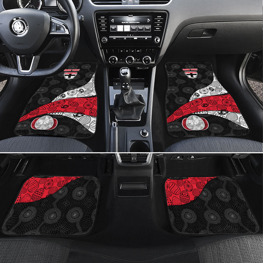 Personalized St Kilda Football Car Mats Easter Egg Pattern Red Black White Tribal Dot Style