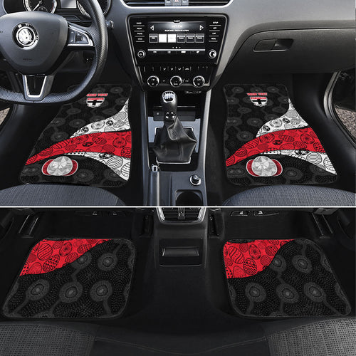 Personalized St Kilda Football Car Mats Easter Egg Pattern Red Black White Tribal Dot Style
