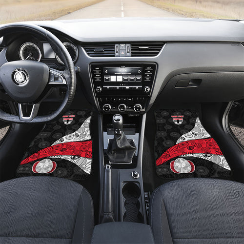 Personalized St Kilda Football Car Mats Easter Egg Pattern Red Black White Tribal Dot Style