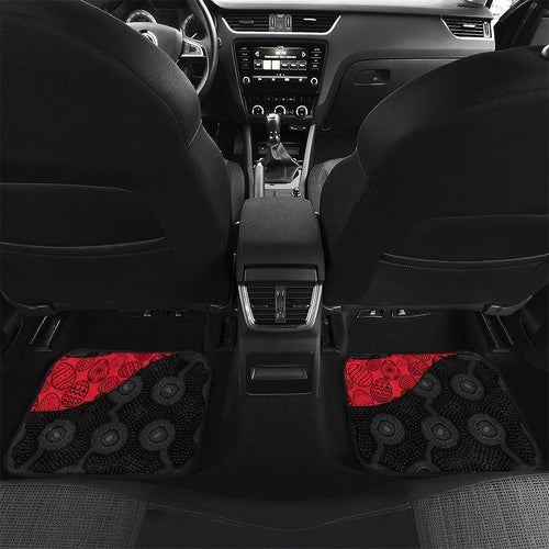 Personalized St Kilda Football Car Mats Easter Egg Pattern Red Black White Tribal Dot Style