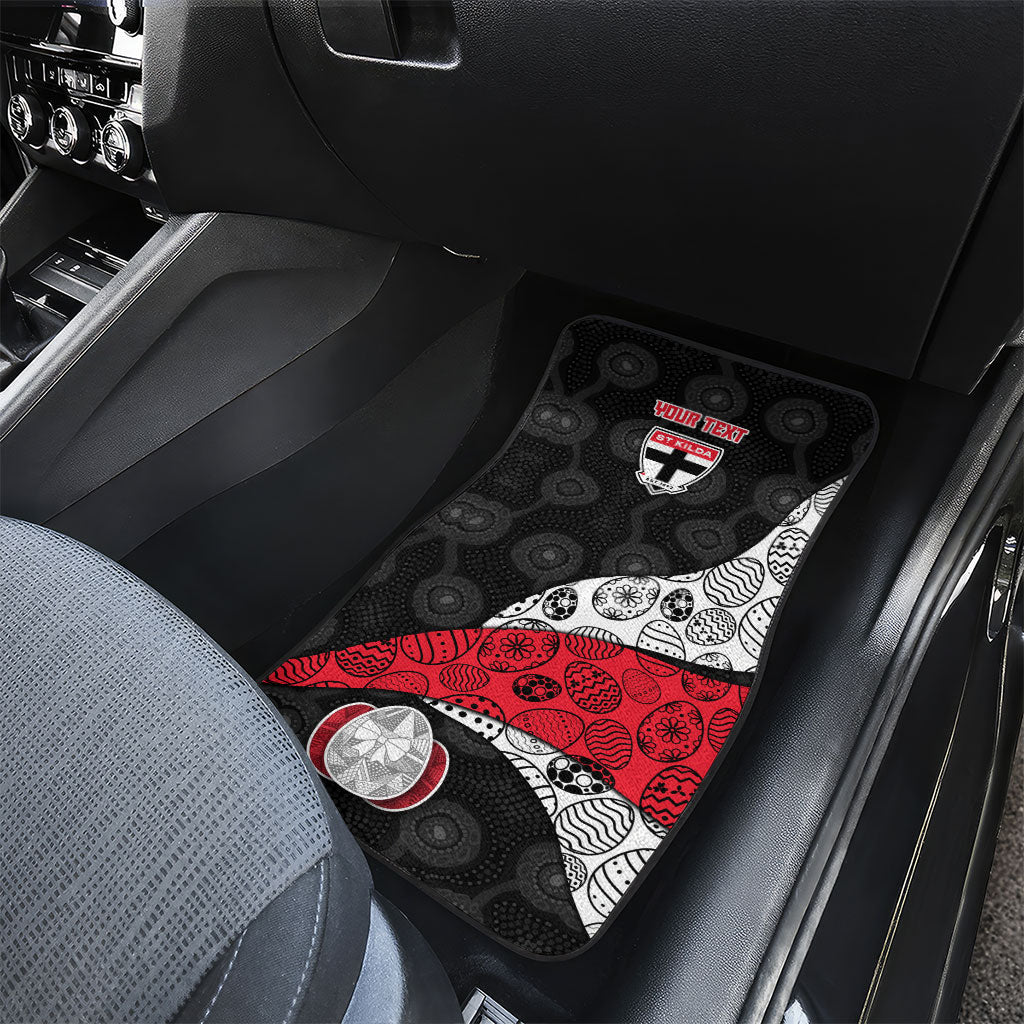 Personalized St Kilda Football Car Mats Easter Egg Pattern Red Black White Tribal Dot Style