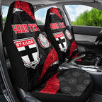 Personalized St Kilda Football Car Seat Cover Easter Egg Pattern Red Black White Tribal Dot Style